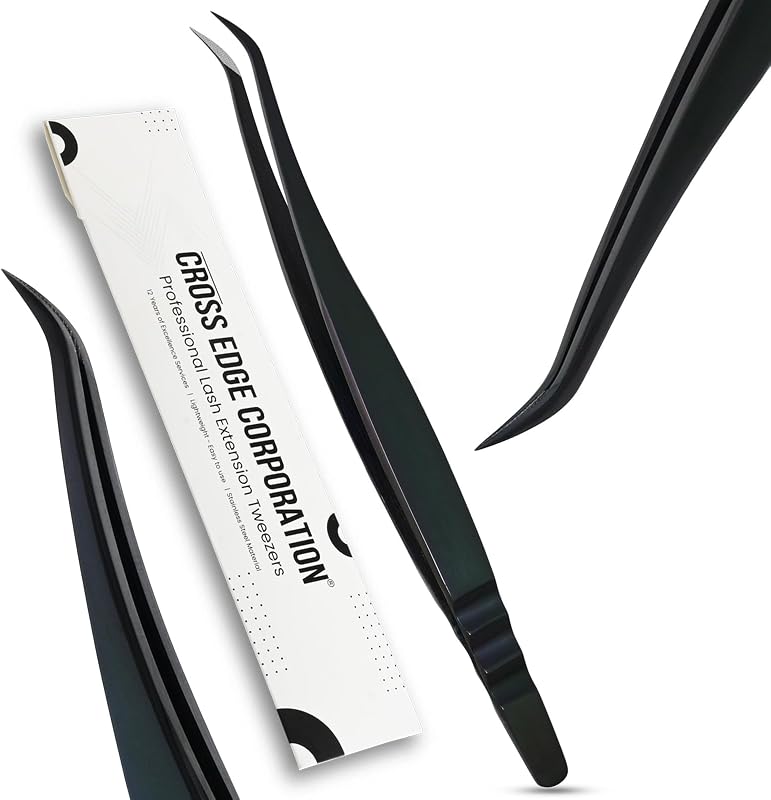 Pinça curva para isolamento de cílios Cross Edge Corporation CEC-ISO28, 14 cm