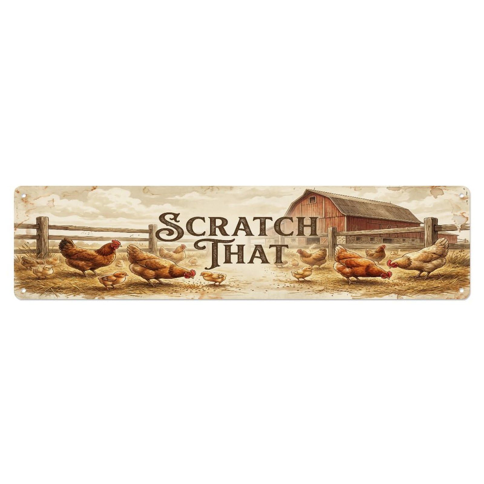 Xanthor Style Metal Tin Sign Vintage Yard Scratch Bird Farmhouse Funny Bird Backyard Farm