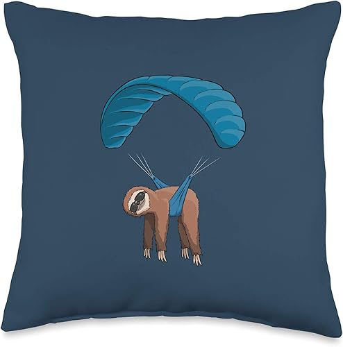 Skizzenmonster Paragliding Art of Flying Flying Sloth Skydiver Parapente de gafas de sol de perezoso volador, 16 x 16 pulgadas, multicolor