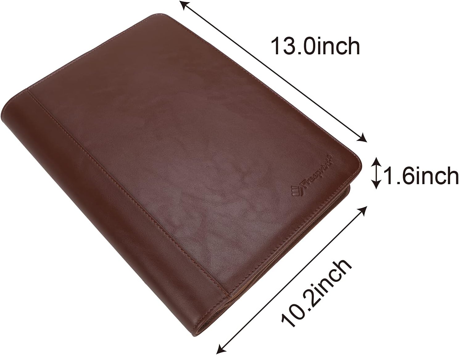 Zippered Portfolio 3 Ring Binder Organizer with Writing Pad Legal Size Letter - PU Leather Padfolio Document Organizer for Interview Business,Brown - Image 7