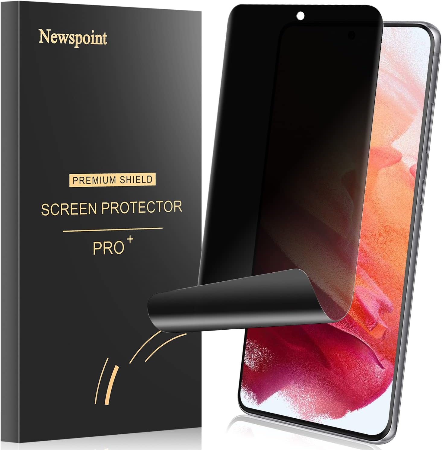 Galaxy S21 Ultra Privacy Screen Protector, [Case Friendly] [Fingerprint Available] Soft Film for Samsung Galaxy S21 Ultra 5G (6.8"), Full Adhesive, Anti-Scratch, Touch Sensitive, 3D Curve Fit