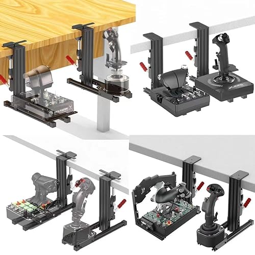 2 Set Desk Mount for Flight Sim controller, Compatible with Thrustmaster Warthog 10C&Throttle/ X52/X55/X56/Turtle Beach Flightstick/Winwing Orion 1&2/VPC T-50CM3/T.16000M FCS/TCA Officer Pack Airbus