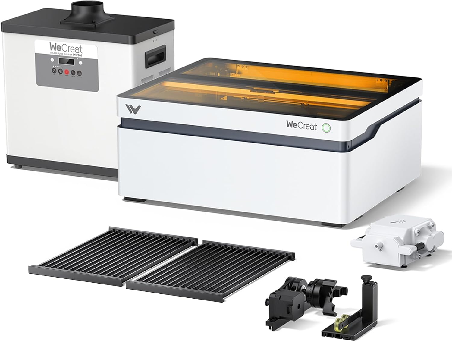 WECREAT Vision 20W Desktop Laser Engraver with Fume Extractor, Auto-Lifting for 5.5" Material, Smart Camera, 600mm/s Speed, Laser Engraving Machine for Tumblers Wood Acrylic DIY Craft Gifts Making