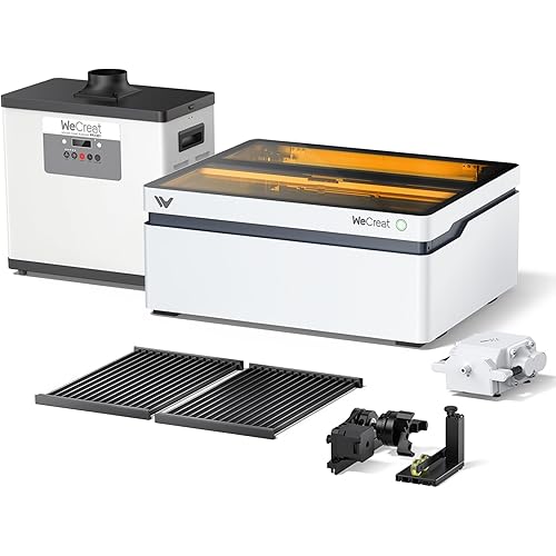 WECREAT Vision 20W Desktop Laser Engraver with Fume Extractor, Auto-Lifting for 5.5" Material, Smart Camera, 600mm/s Speed, Laser Engraving Machine for Tumblers Wood Acrylic DIY Craft Gifts Making