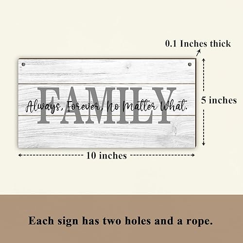 Miniatura 2 de Letrero colgante de madera para decoración de pared familiar, letrero familiar para decoración del hogar, placa familiar con texto en inglés "Family