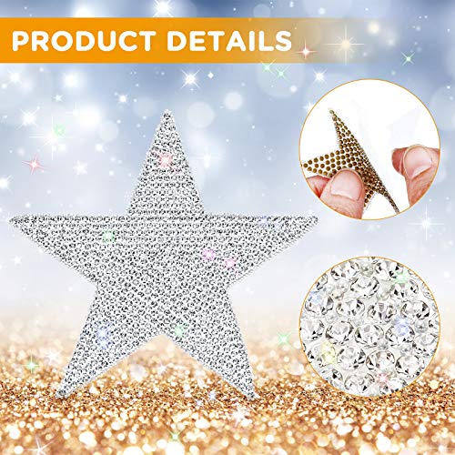 Frienda 8 Pieces Crystal Car Stickers Bling Rhinestone Star Decals Self-Adhesive Car Stickers Auto Emblem Decals Stickers Decoration For Cars Bumper Window Laptops Luggage #TOP2