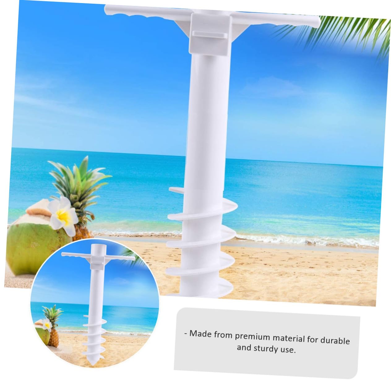 Anclaje ergonómico de 5 pines para sombrilla de playa con agarre antideslizante y punta de plástico para un cierre rápido y seguro, ideal para viajes en la playa y actividades al aire libre