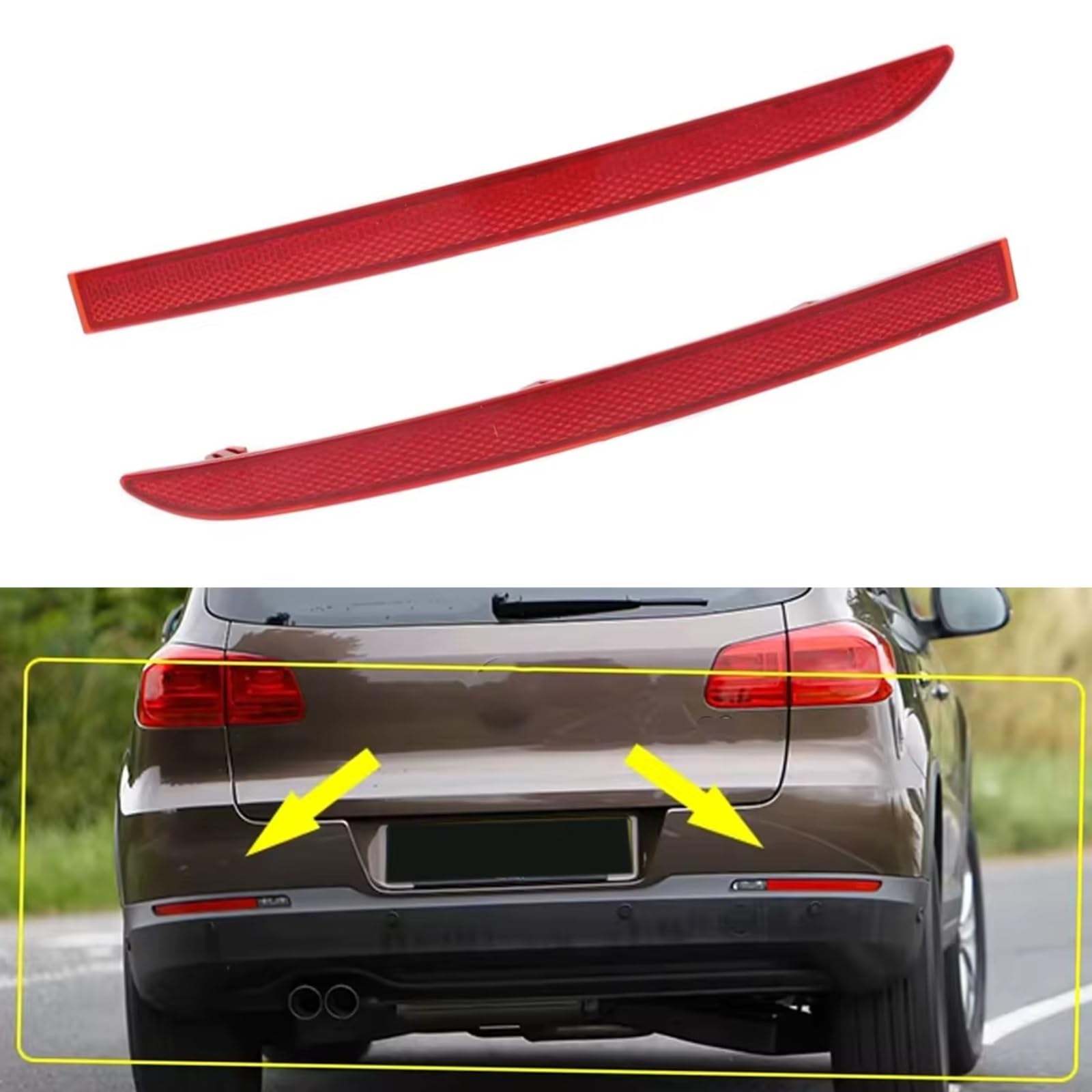 Compatible Avec VW Pour 2014-2016 SE 2009-2016 Pour Sport 2017 2 Pièces Réflecteurs Pare-chocs Arrière Voiture Freinage Feux Antibrouillard Catadioptre Arrière