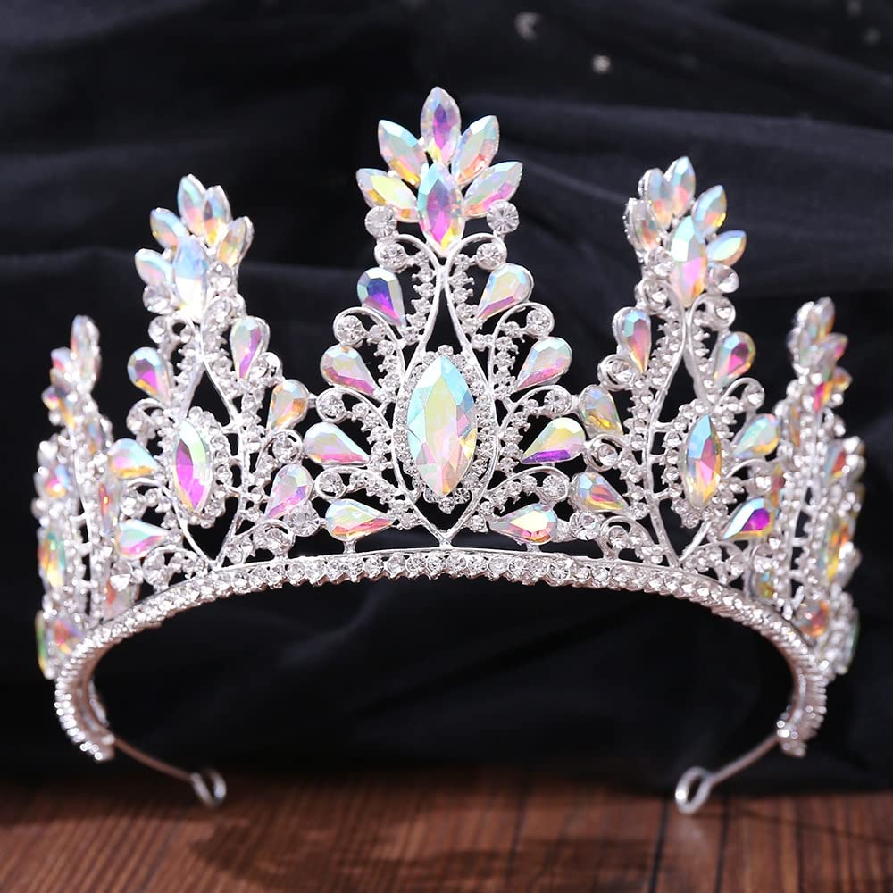 Biżuteria do włosów korona tiary dla kobiet opaska ślubna kryształ AB korony ślubne tiary akcesoria biżuteria do włosów kobiety Rhinestone nakrycia głowy królowa diadem,