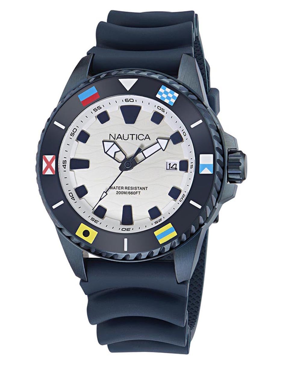 Nautica NCT Sea Dive - Reloj de Pulsera de Silicona Azul para Hombre (Modelo: NAPSDS602)