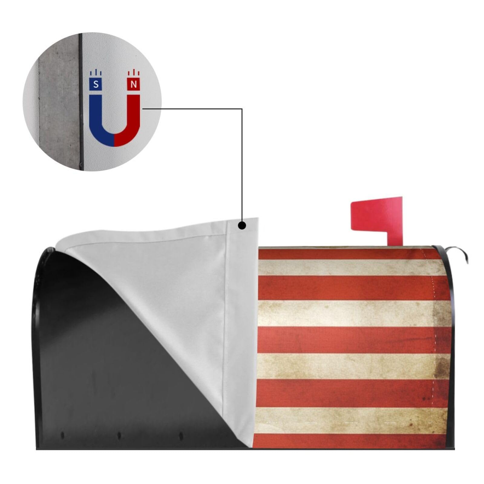 Briefkastenabdeckung Mit Retro-US-Flagge – Magnetisch, Wetterfest | 53,3x45,7 Cm, Aus Oxford-Material