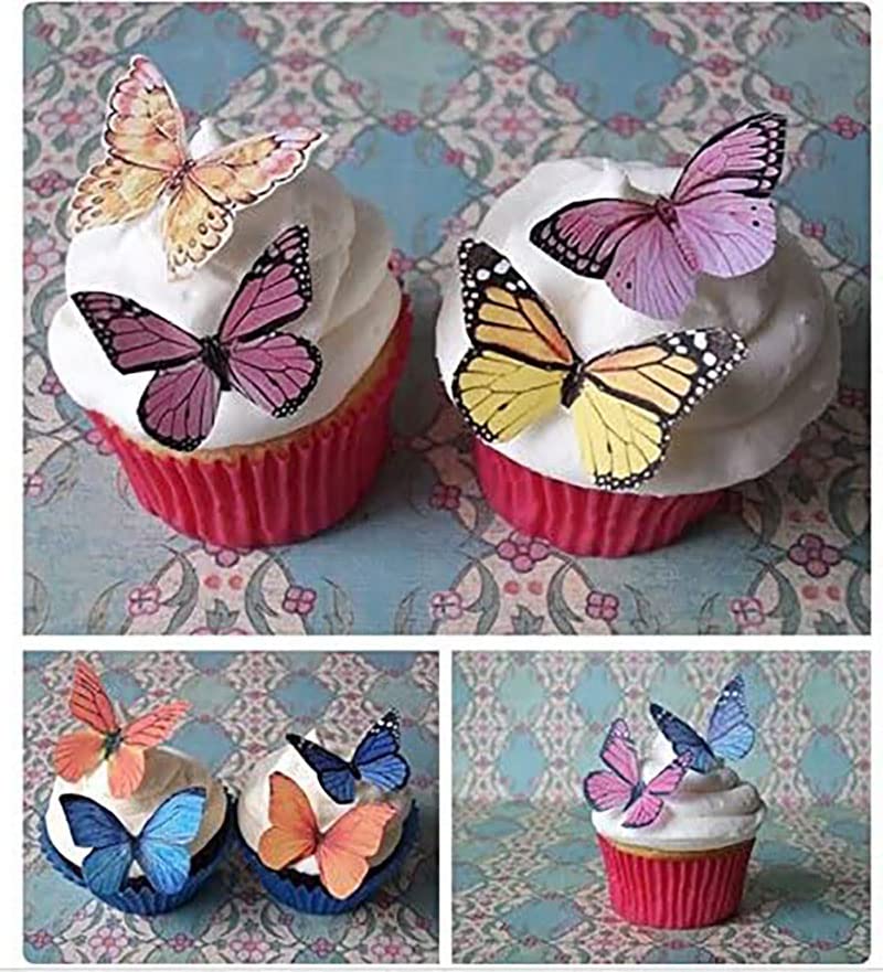 Confezione da 30 decorazioni per torte a forma di farfalla, blu e oro, decorazioni per feste di compleanno, decorazioni per torte di compleanno da donna, decorazioni per feste di compleanno, baby