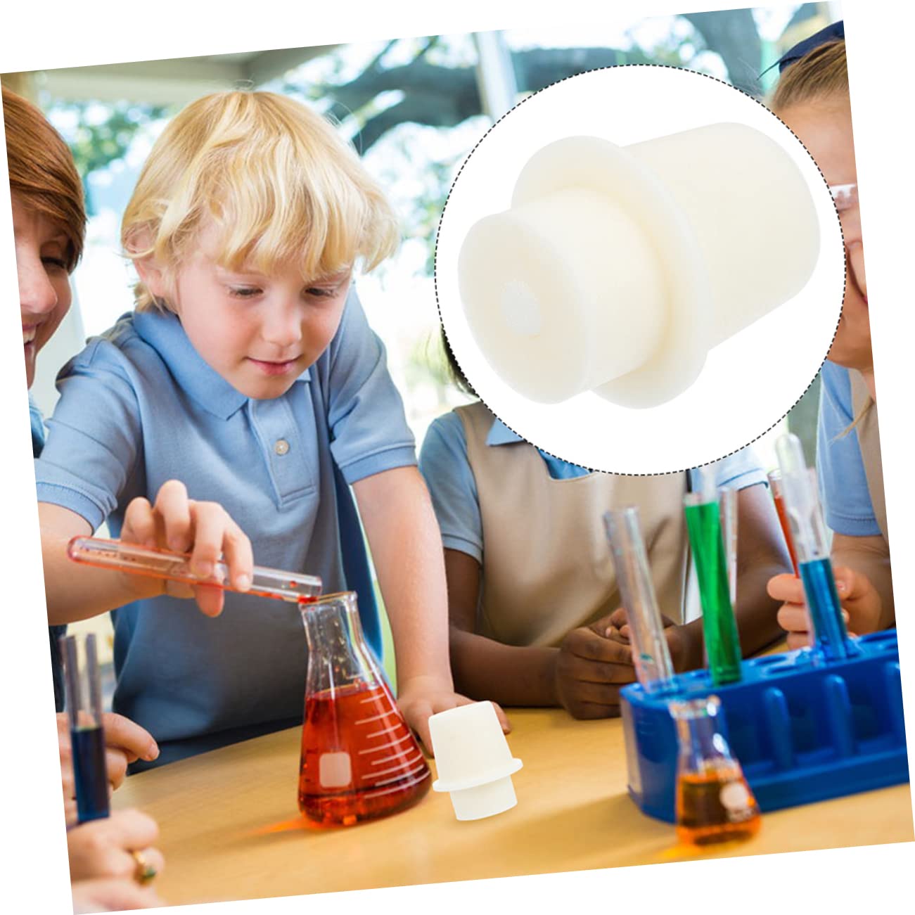 OSOLADY 5pcs Experimental Test Tube Stopper Cap Ends Tube End Caps Bottle Stopper Flask Stoppers Erlenmeyer Flask Stopper Round Tube Test Tube Plugs Tube Ends Tube Stoppers