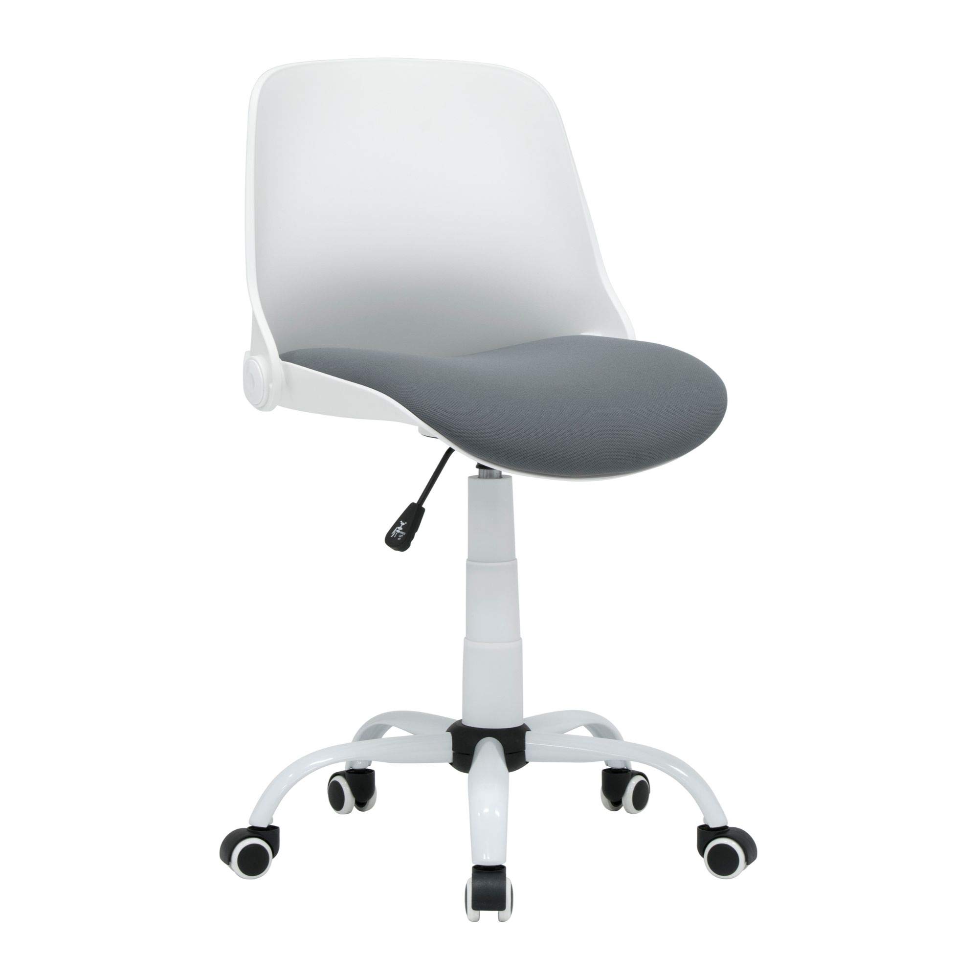 Studio Designs Contoured Folding Swivel Task Chair – Ergonomic Desk Chair with Adjustable Height, Folding Back for Compact Storage, Padded Seat – White