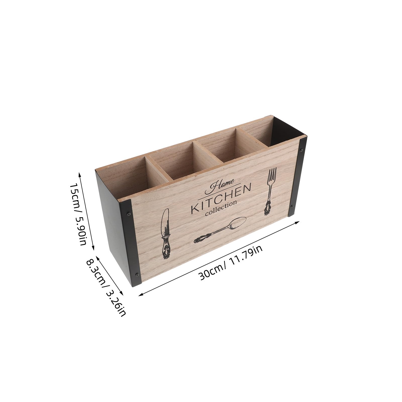Sosoport Organizador 4 de Madera Cubiertos Compartimentos para Cocina