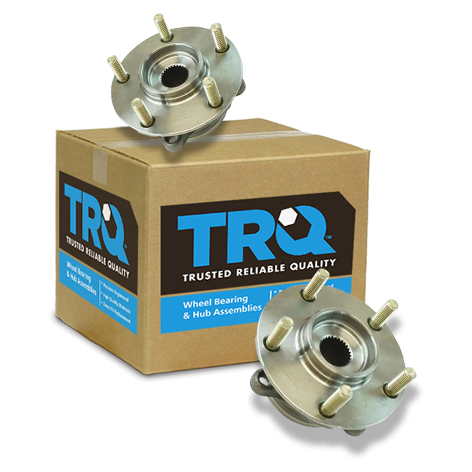 TRQ Front Left and Right Wheel Bearing and Hub Assembly Set 2 Piece