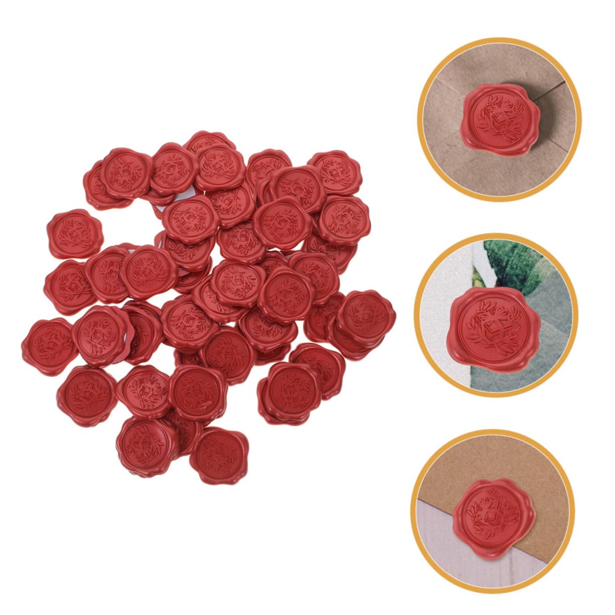 Autocollants de Sceau de Cire Adhésifs 100 Pièces en Cire Rouge