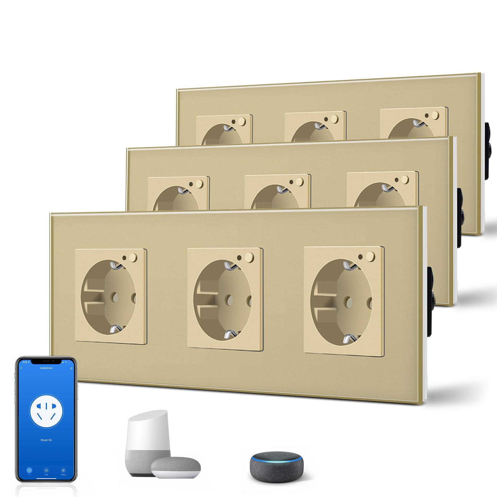 BSEED Enchufe Inteligente con 20W USB y Tipo C,Mate Enchufe Pared Wifi con Medidor Consumo,Control Remoto por APP & Voz,Requiere Cable Neutro,1 Enchufe,Blanco 86mm — view 50