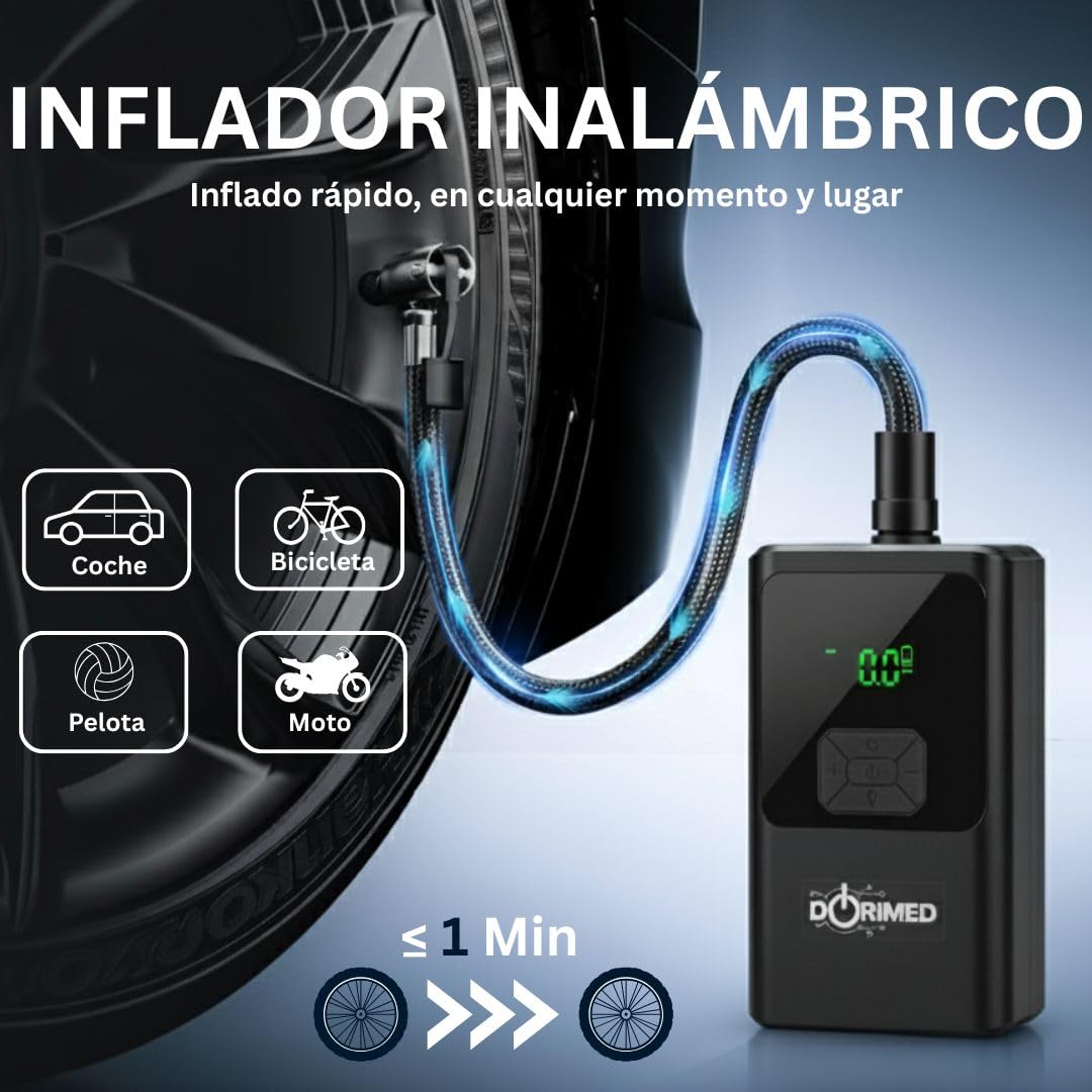 Booster - Batería de coche multifunción I arrancador de batería de 12 V gasolina y diésel I compresor de aire inflador neumáticos I cargador USB rápido I Iluminación LED & SOS I Pantalla LCD de