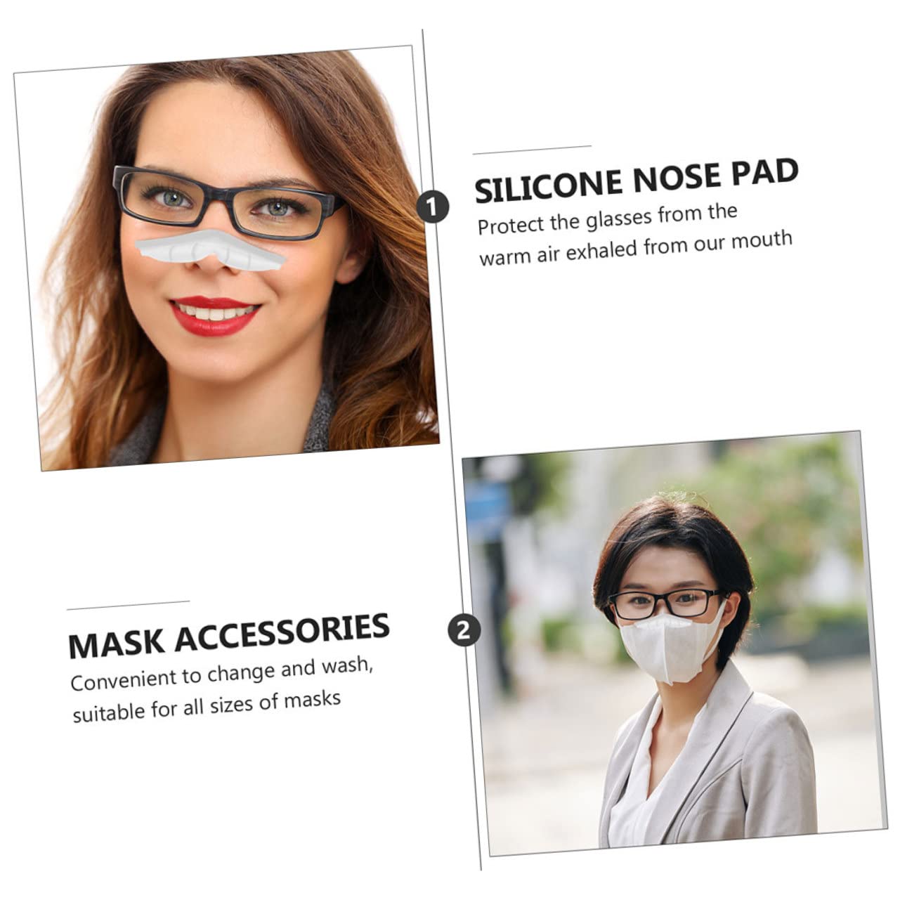 NUOBESTY 100pièces Coussins De Silicone pour Nez De Anti-buée pour Masques Et Lunettes Prévention Buée Et Claire Conditions Froides
