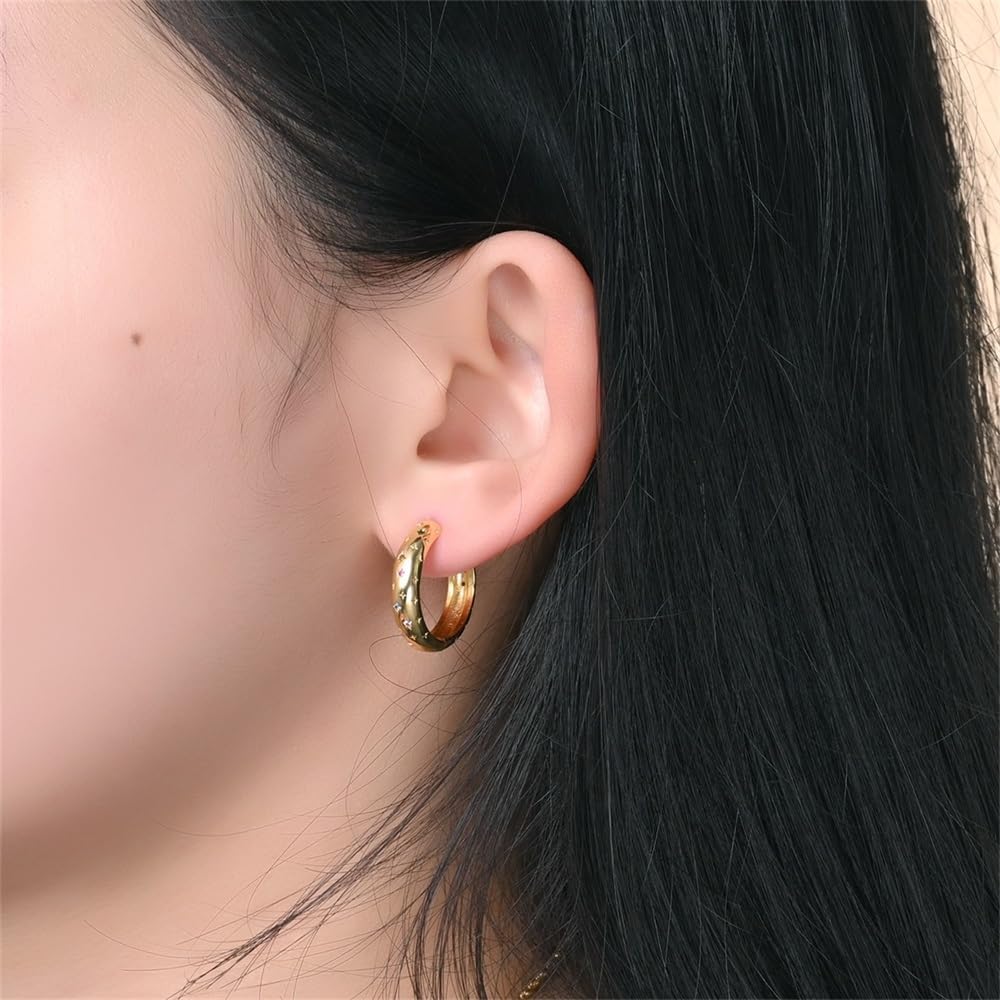 Cycuff 925 Sterling Silver Hoop Earrings Colorful Cubic Zirconia Jewelry Earrings for Women Set Earring Gifts for Her - Image 3