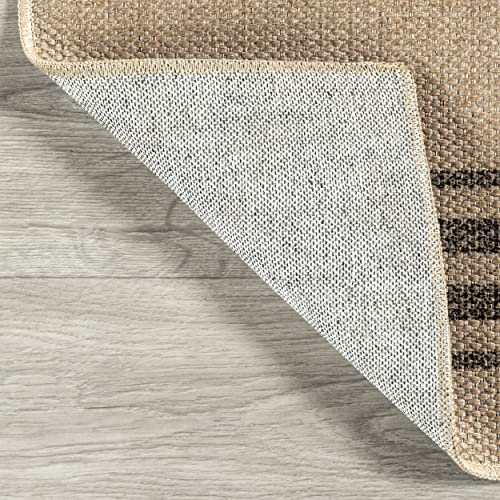 Rugs Usa X Lauren Liess Lavina Striped Easy Jute Machine Washable Area Rug, 5' X 8', Natural #TOP3