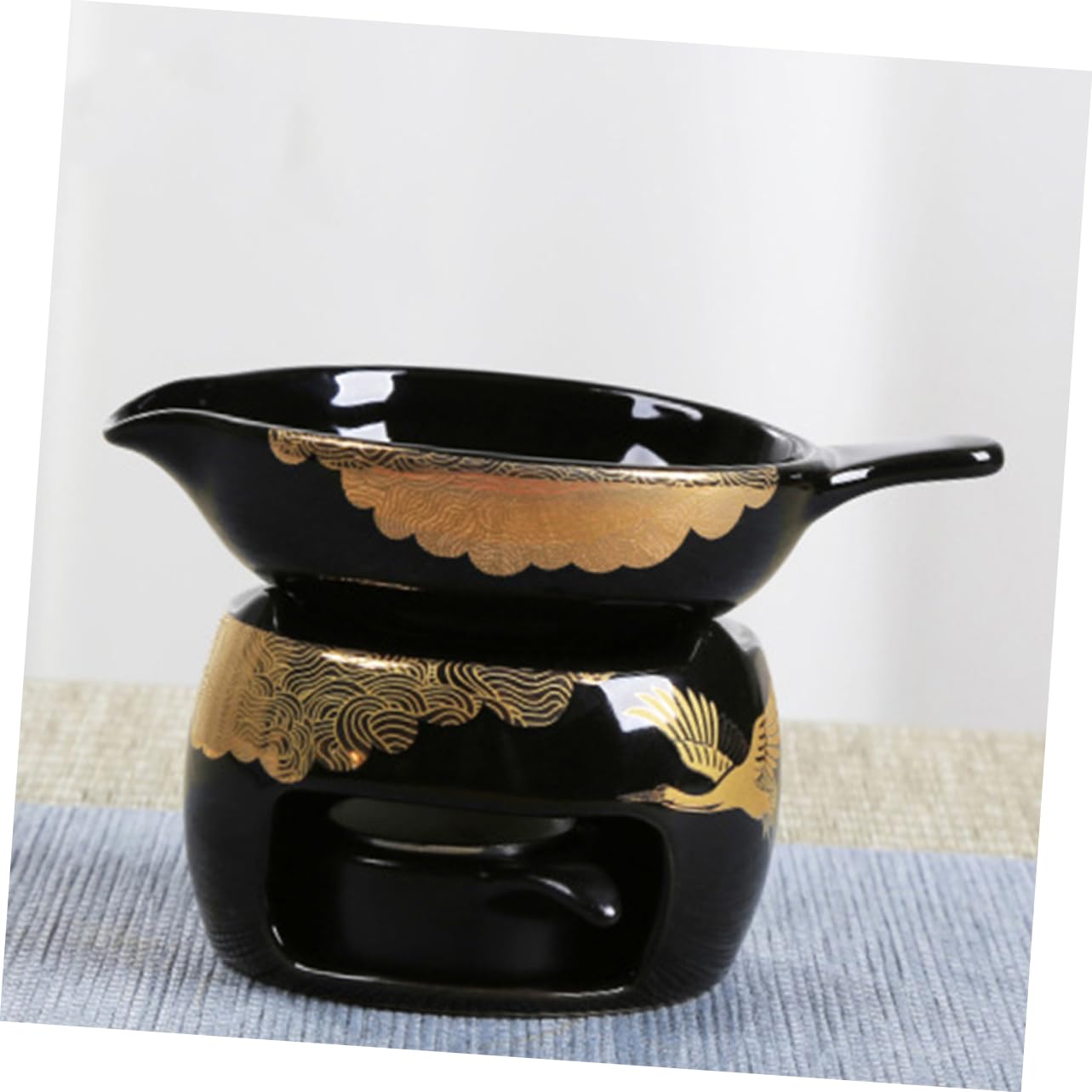 Tostador de Té Mini de Cerámica Negro, 1 Juego para Hogar | Despertador Único, Pieza Decorativa de Sobremesa, Horno de Té para Infusión