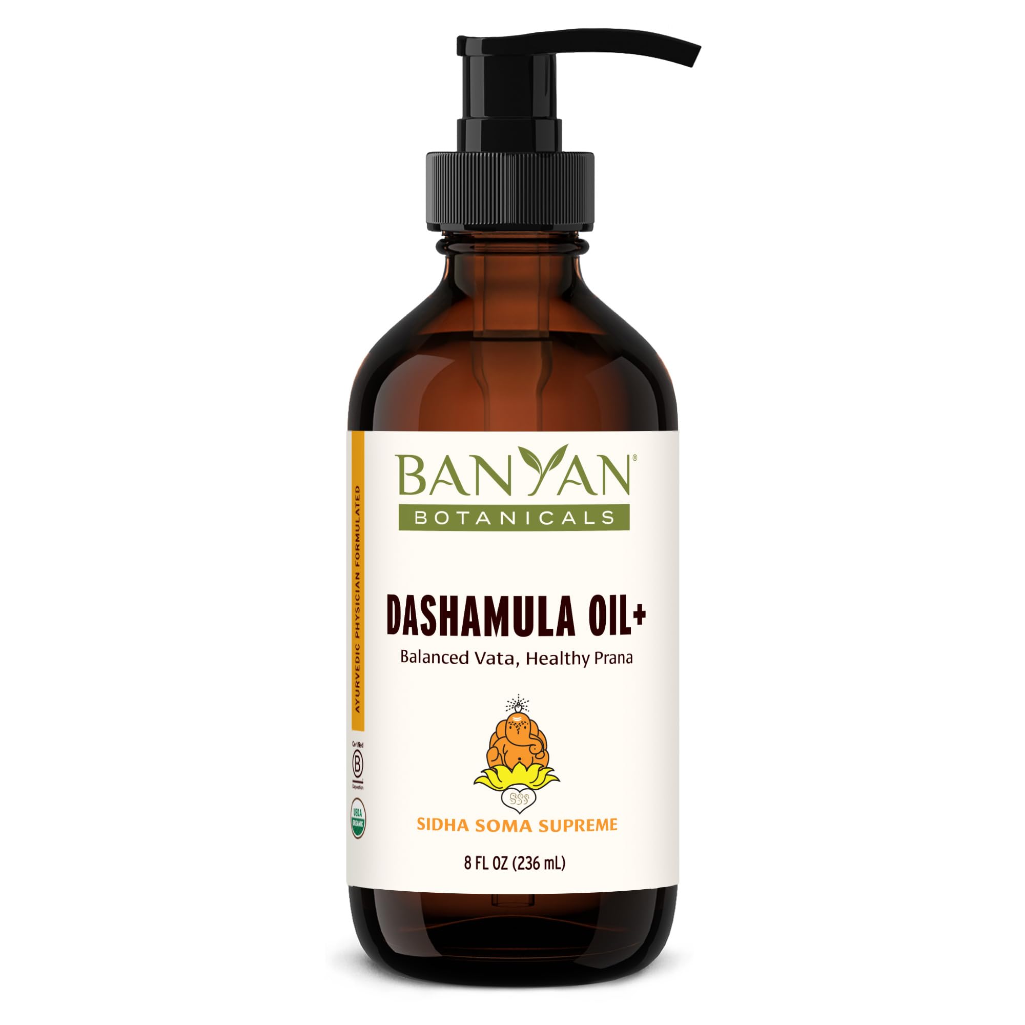 Banyan Botanicals Dashamula Oil+ – Organic Stress Relief Massage Oil with Organic Ashwagandha – for Deep Tissue Rejuvenation – 8 oz – Non GMO