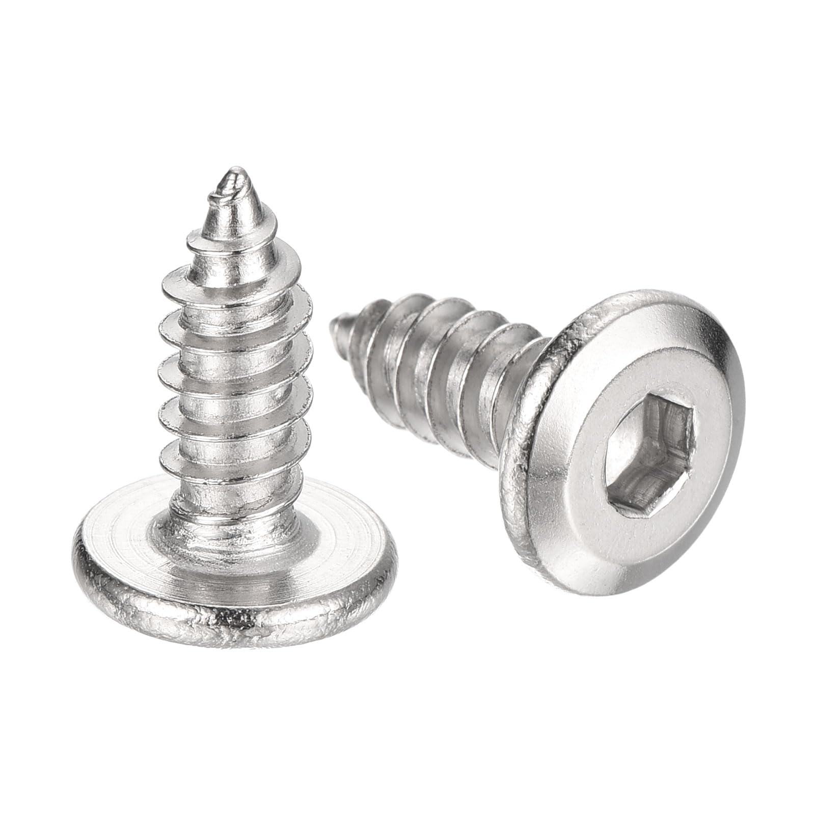 sourcing map M6 x 16mm (25 Pack) Flat Round Socket Head Screws, Stainless Steel Self Tapping Full Thread Hex Socket Cap Screws Bolt for Wood Furniture — image 1