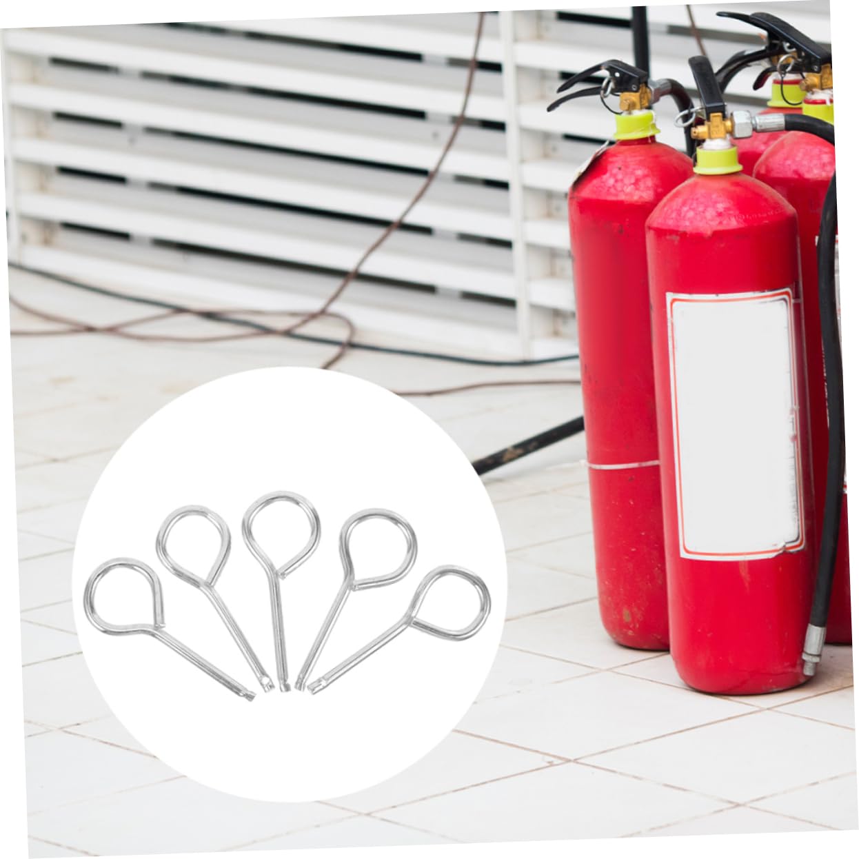 DOITOOL 5 Juegos Pasador De Seguridad Para Extintor De Incendios Imperdibles Grandes Pasador De Chaveta Escaleras Automático Suministros Para Extintores Patas Silver Planchar 20 Piezas * 5