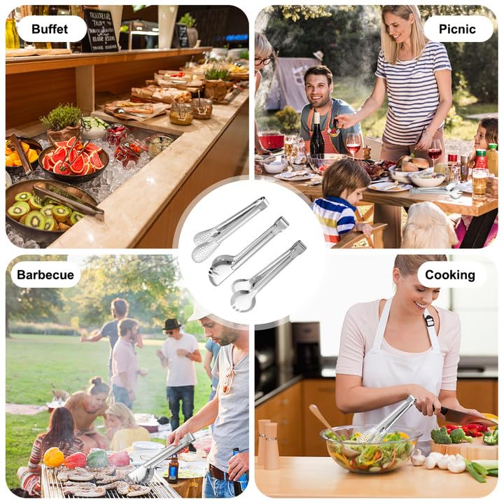 Set 8 Pinze Da Cucina In Acciaio Inox - 7 E 9 Pollici, Resistente Al Calore Per Barbecue E Cottura - Foto 9