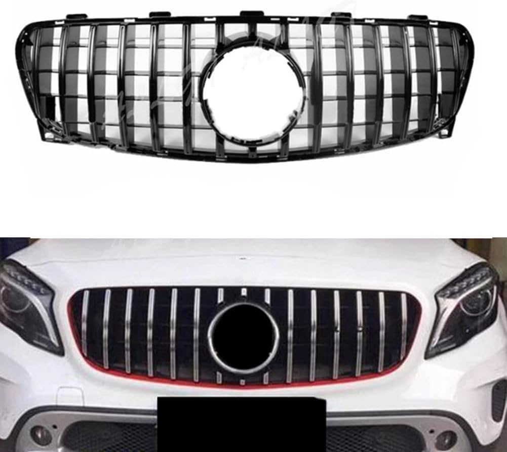 para Benz GLA-Klasse X156 2014 2015 2016 Auto Rejilla Delantera, Parrilla de Carreras Modifica Rejilla Malla para Parachoques Delantero Coche