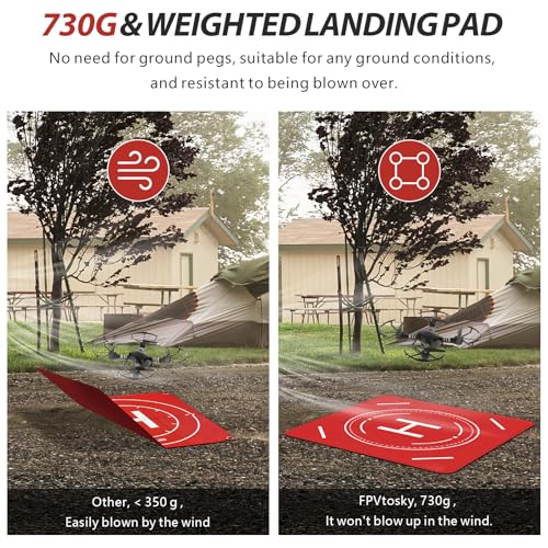 FPVtosky Nighttime Reflective Drone Landing Pad, Fast-fold Double Sided Waterproof Landig Pad Weighted for DJI Mini 5 Pro/ 4/3 Pro/Mini 4k / Mavic 4 / Air 3s/ Avata 2/ Neo/Flip(25 in) by FPVtosky - Image 5