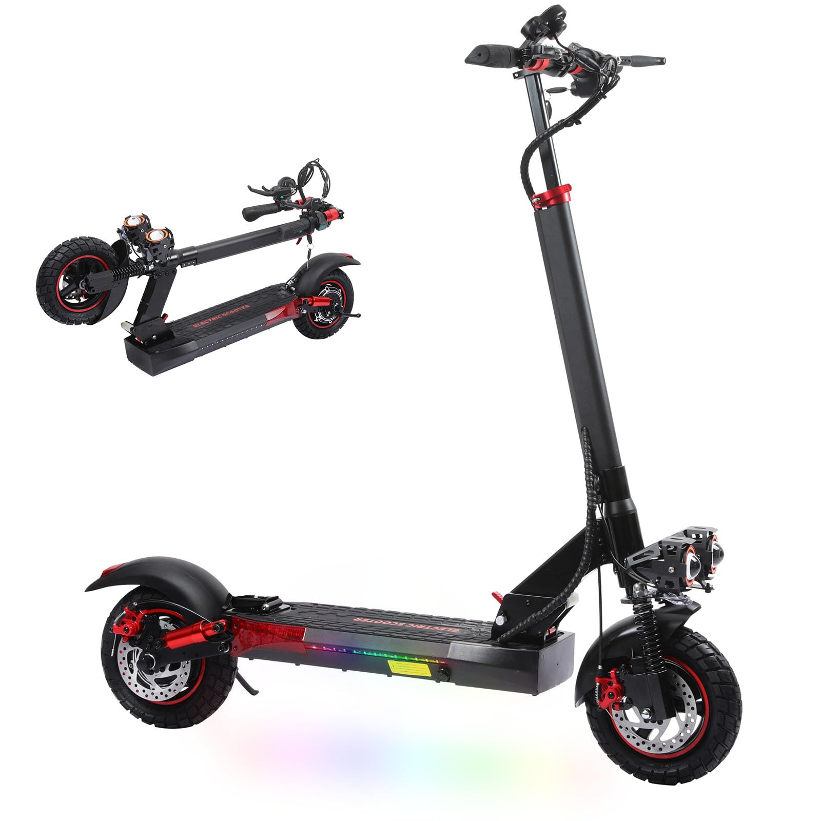 Patinete Electrico 10 Pulgadas Patinete Electrico 500W, Batería 48V 12,5Ah Patinete electrico Adultos, Alcance de 30 km, 3 Modos de Velocidad Patinete electrico