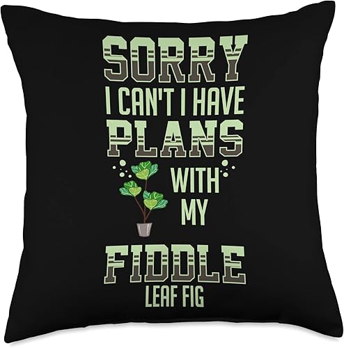 Fiddle Leaf Fig Ficus Lyrata Care - Almohada de interior para plantas de árbol, 18 x 18 pulgadas, multicolor