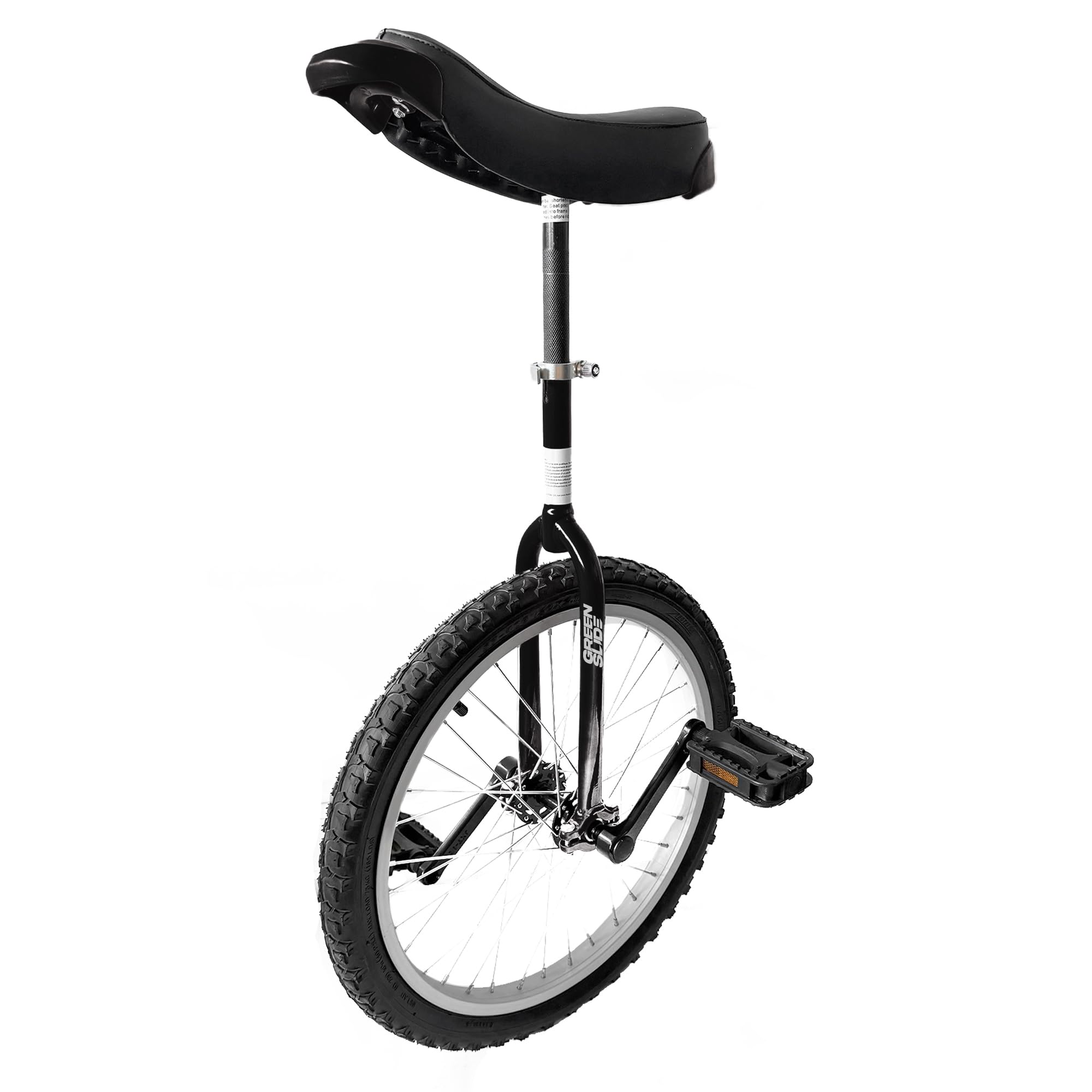 Green Slide Monociclo 20" Gama Nova Negro, Principiante (Horquilla Redonda), Llanta de Aluminio Ligera, Sillín ergonómico con Asas