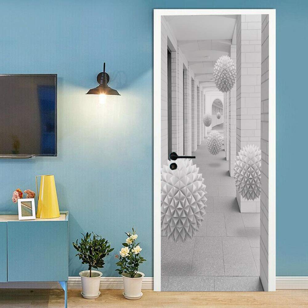 Sticker de porte trompe l'oeil pour couloir et décoration de salon