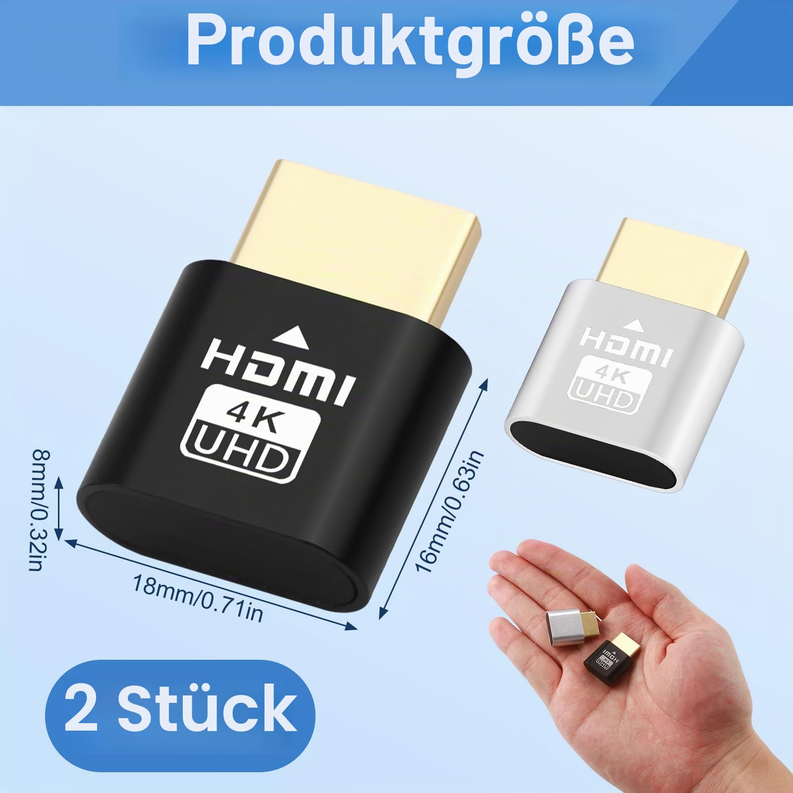 2er-Pack 4K kabelloser HDMI-Streaming-Stick, Spiegelungsadapter für TV/PC/Mobil, Plug & Play Smart Media-Receiver, Zugriff auf alle Kanäle, Ultra HD-Casting-Gerät