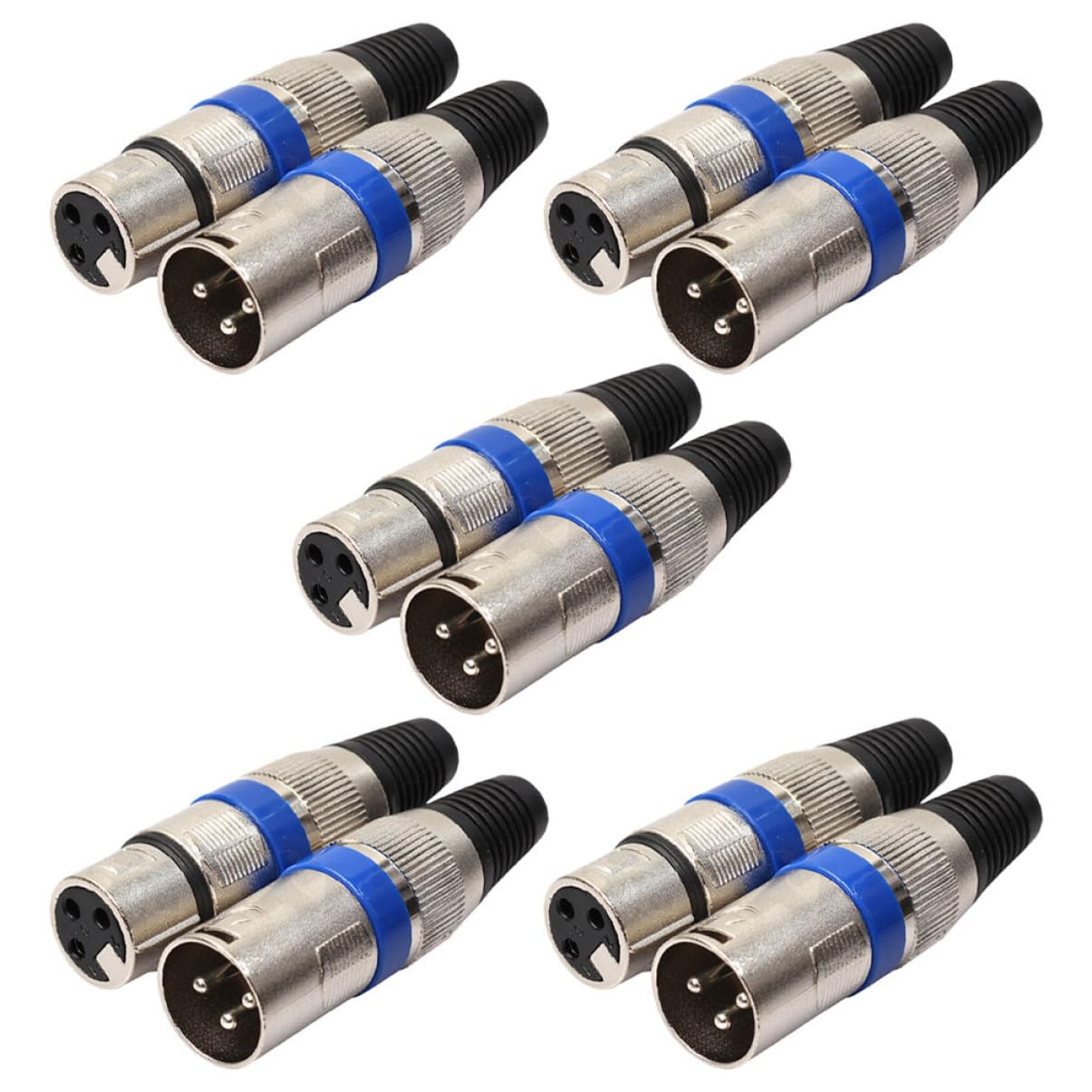 10 Stück XLR Audioadapter 3-polig aus Zinklegierung und PVC