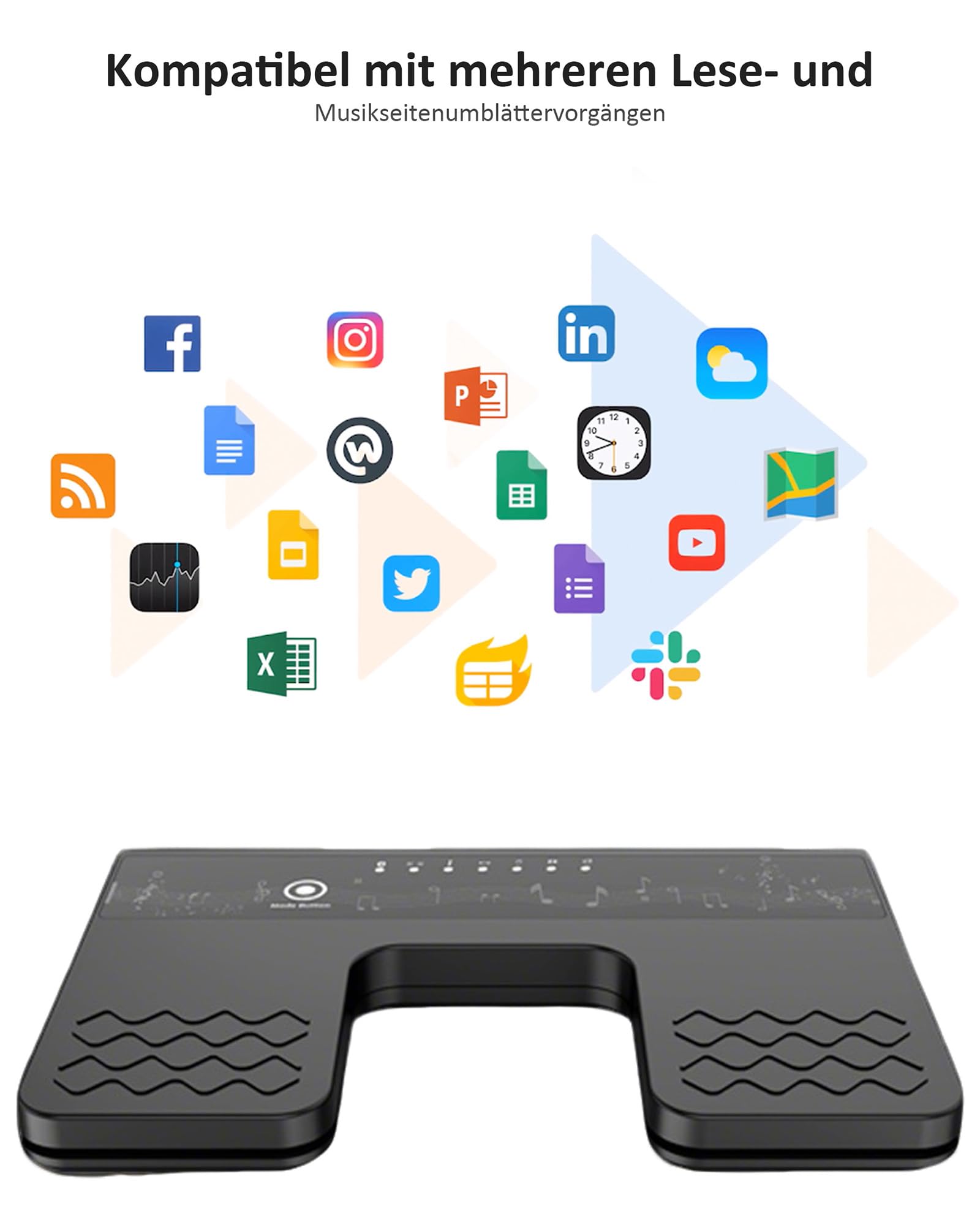Bluetooth Page Turner Pedal: Bluetooth Fußschalter 6 Modi für Tablets Smartphones wiederaufladbar lautlos Live-Auftritte Konzerte Aufnahmestudios Instrumente Spielen oder Prompten