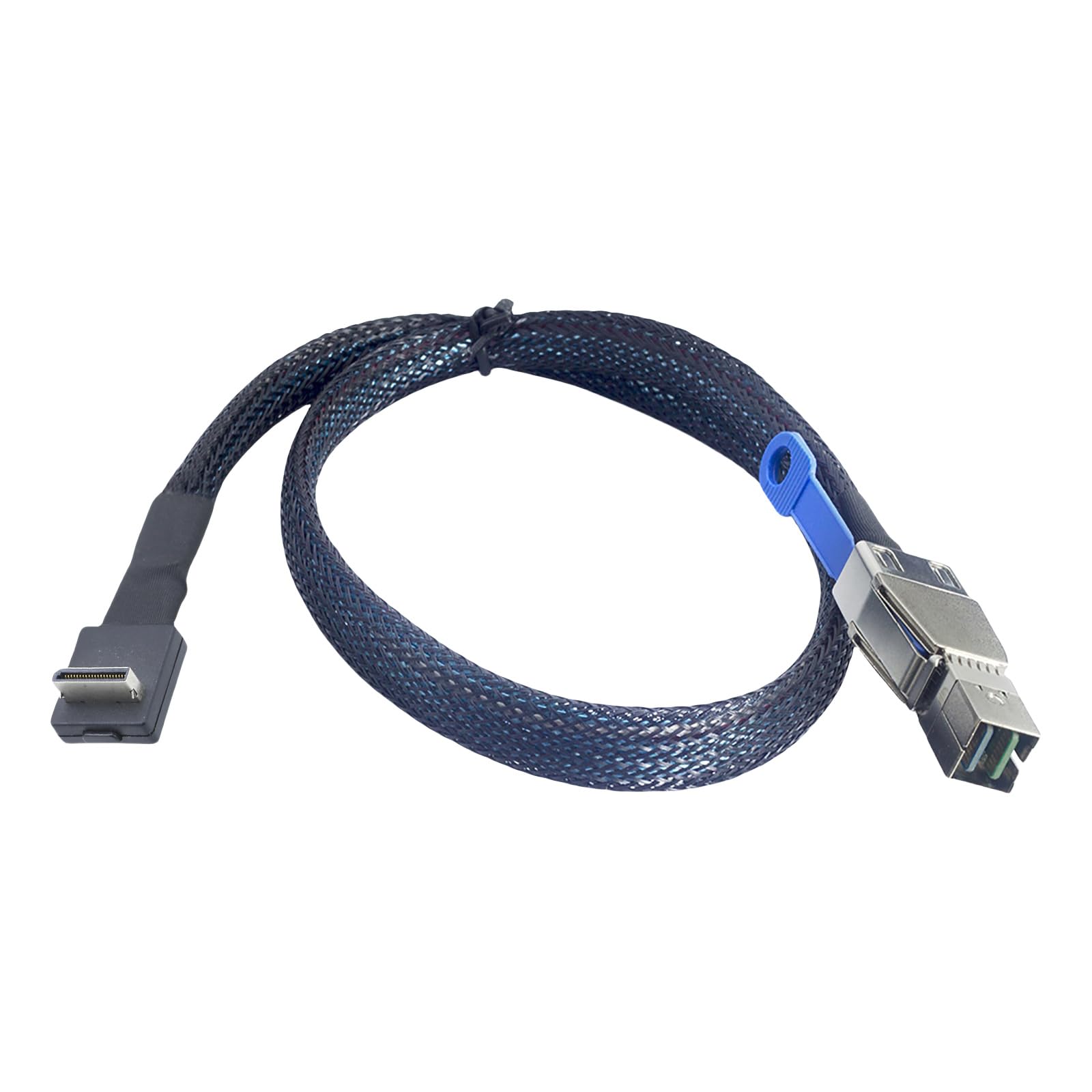Cable Oculink SFF 8611 a SFF 8644 trenzado de 90 grados para servidor 8
