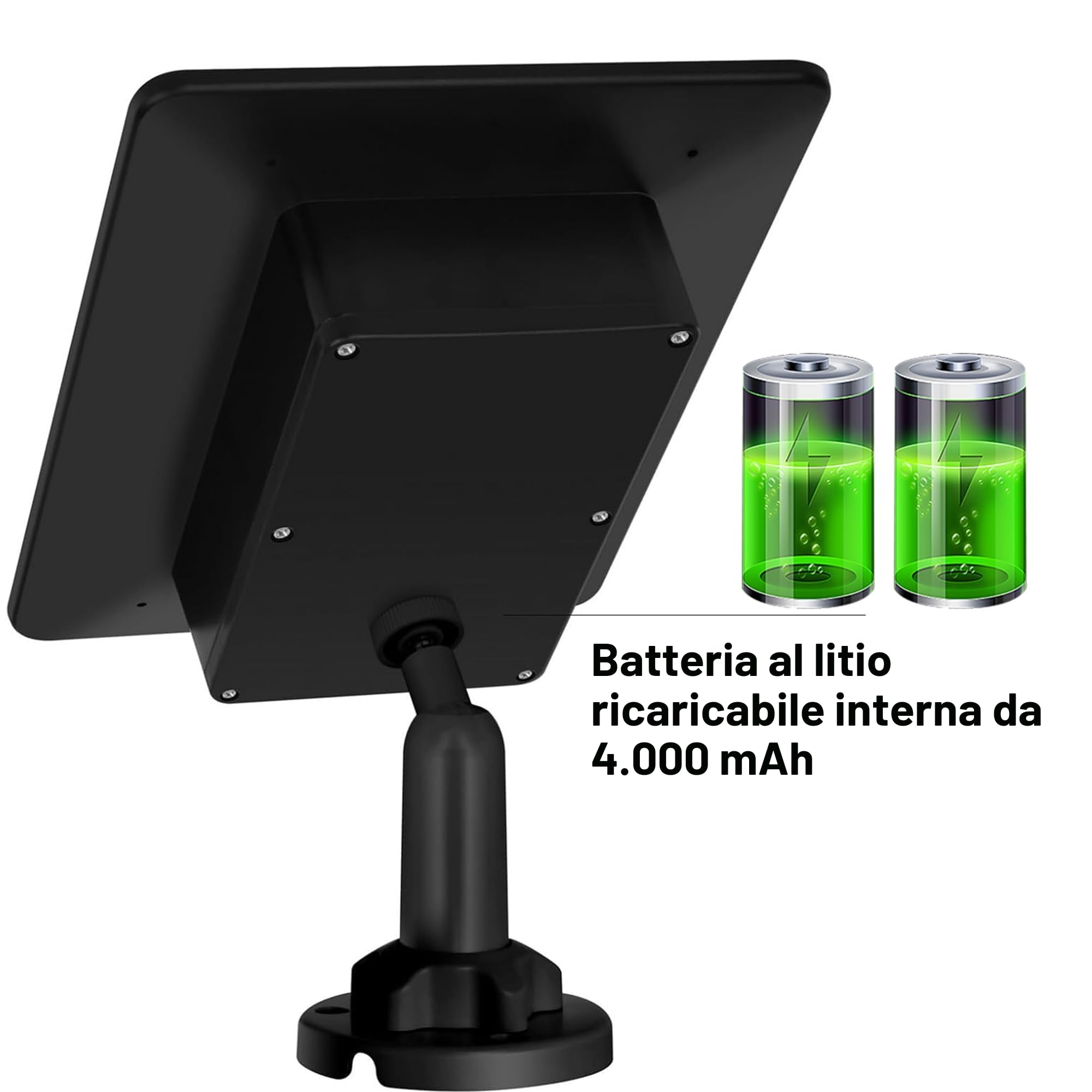 Pannello solare 12V/1A 6V/2A con batteria al litio ricaricabile integrata da 4000mAh IP66, accessorio da caccia compatibile con telecamere da gioco di caccia o mangiatoia per cervi (1 Pezzo)