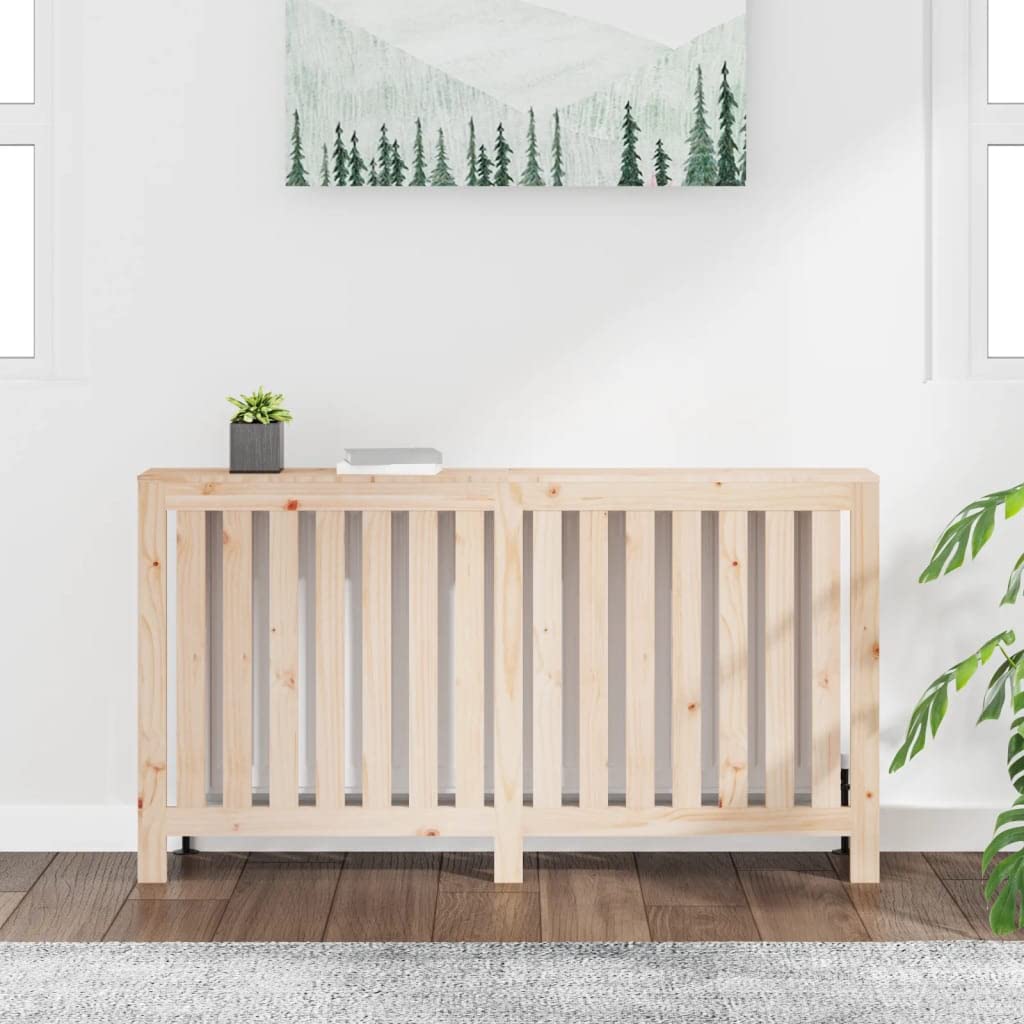 vidaXL Heizkörperverkleidung Lamellen-Design Heizungsabdeckung Heizungsverkleidung Heizung Abdeckung Heizkörper 153x19x84cm Massivholz Kiefer
