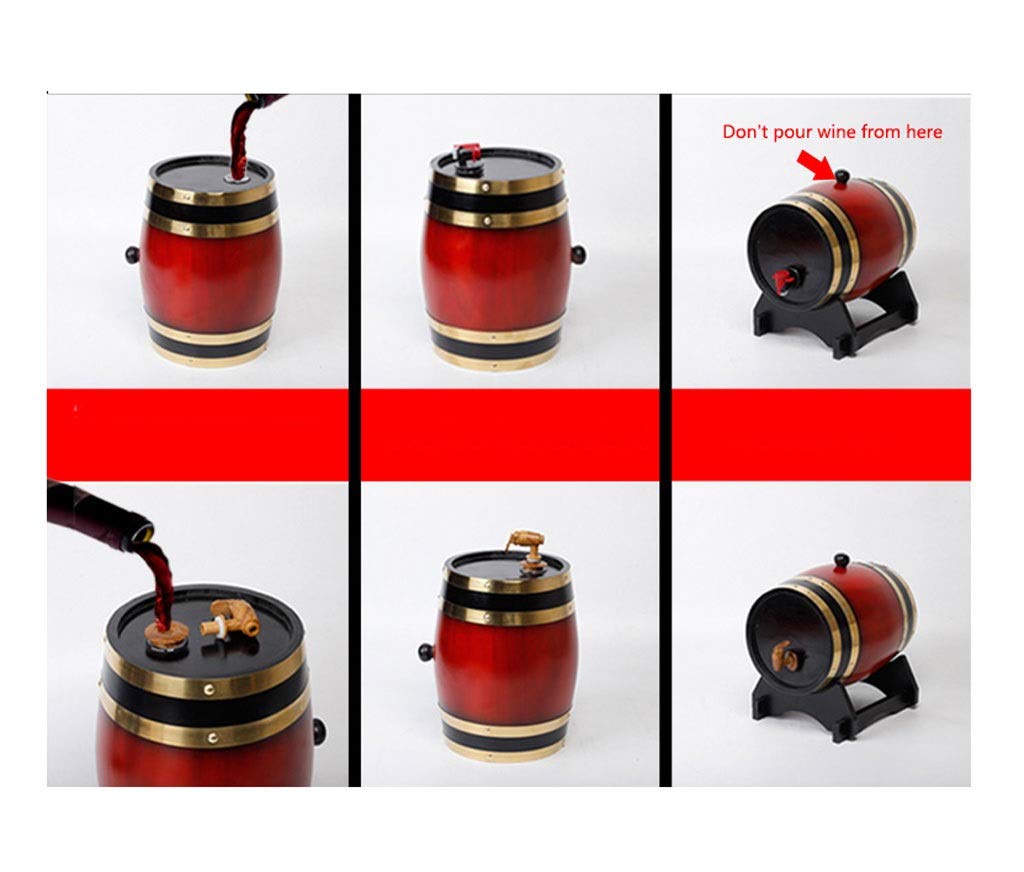Eiken vat / houten vat voor het bewaren van wijn en sterke drank, 5 l retro kleur