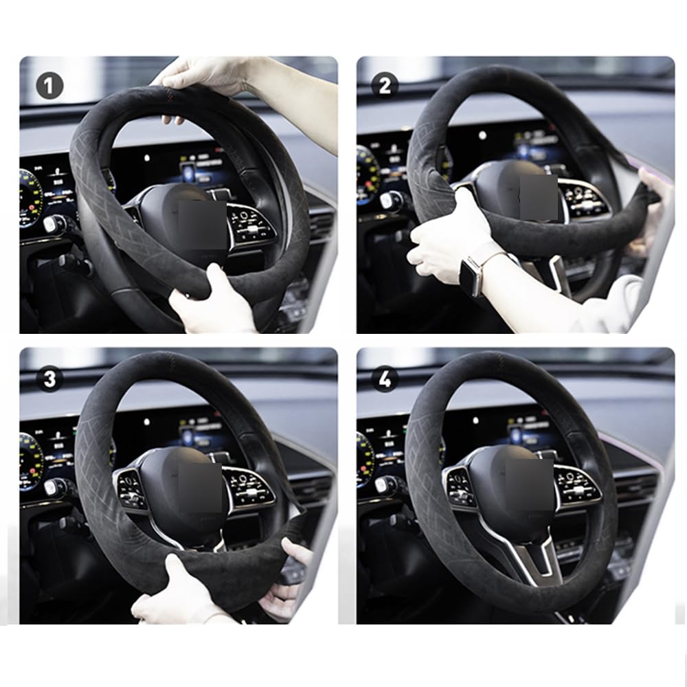 EXOGUN Auto Volante Copertura per Volkswagen VW Golf/Polo 5 6 7 8 GTE GTI GTD Clubsport Antiscivolo Interno Coprivolante Auto Traspirante Durevole Coprivolanti Universale,Red- D Type