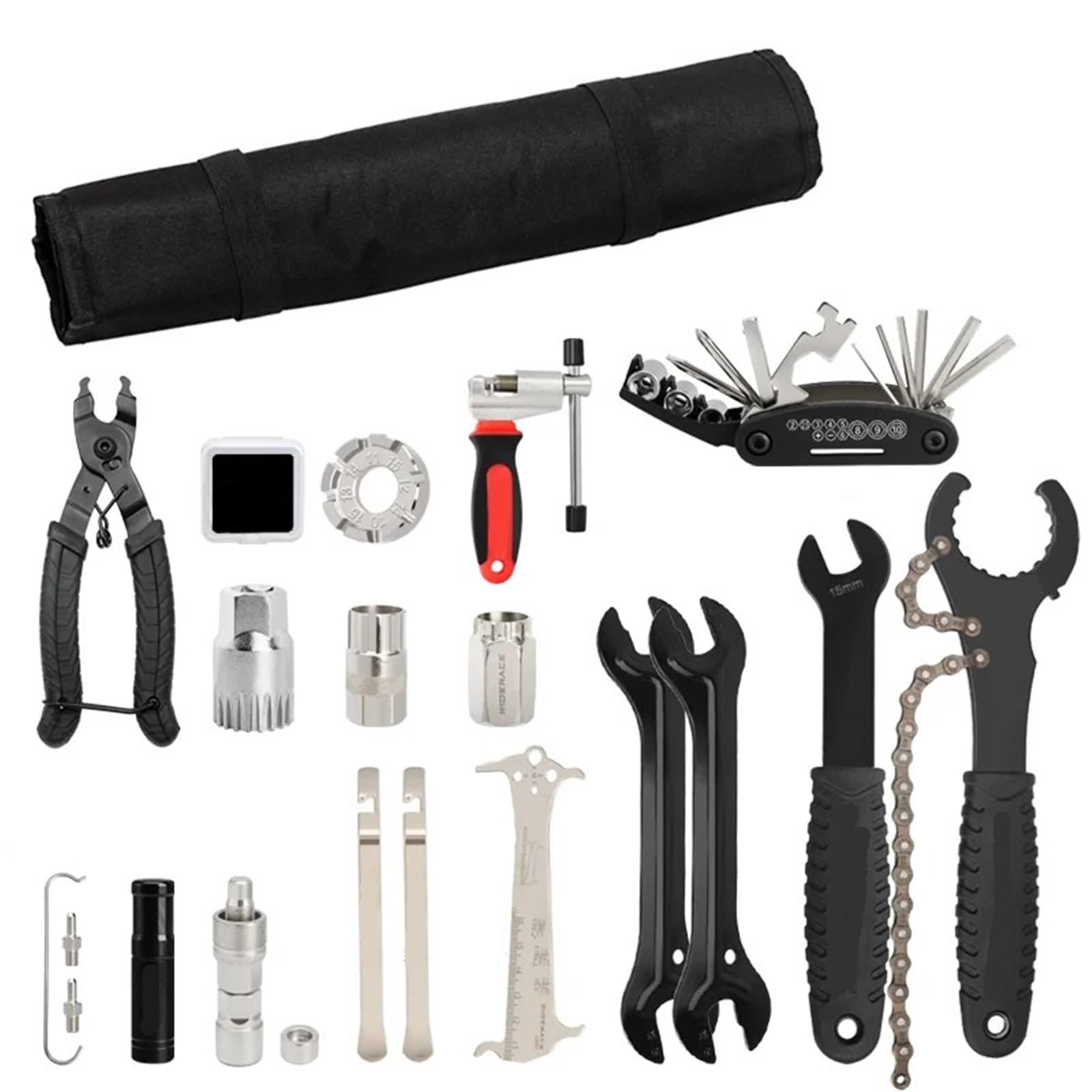 Generico Set di Attrezzi for Riparazione Bici Kit di Riparazione Pneumatici MTB con Strisce di Gomma Antiforatura