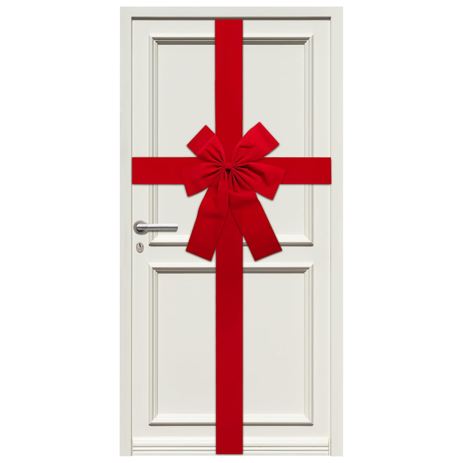 Miioto Fiocco Rosso Grande, Fiocco Rosso Porta, Fiocco per Porta, Fiocco Natalizio per Porta per Nozze, San Valentino, Camino, Decorazione per Regalo 40cm X 50cm