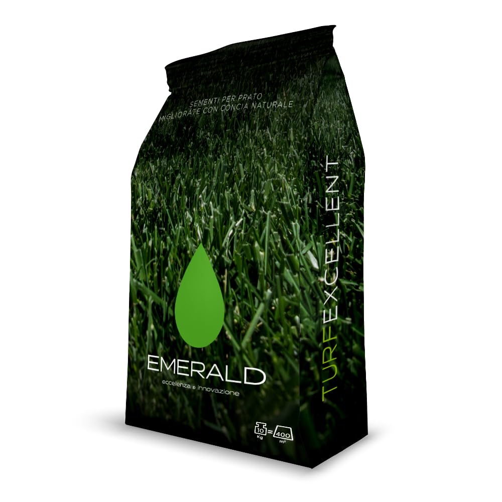 Emerald COUNTRY TurfExcellent, Sementi per Prato ad Alta Qualità Estetica,Scuro Denso e Resistente, 10kg (400mq)