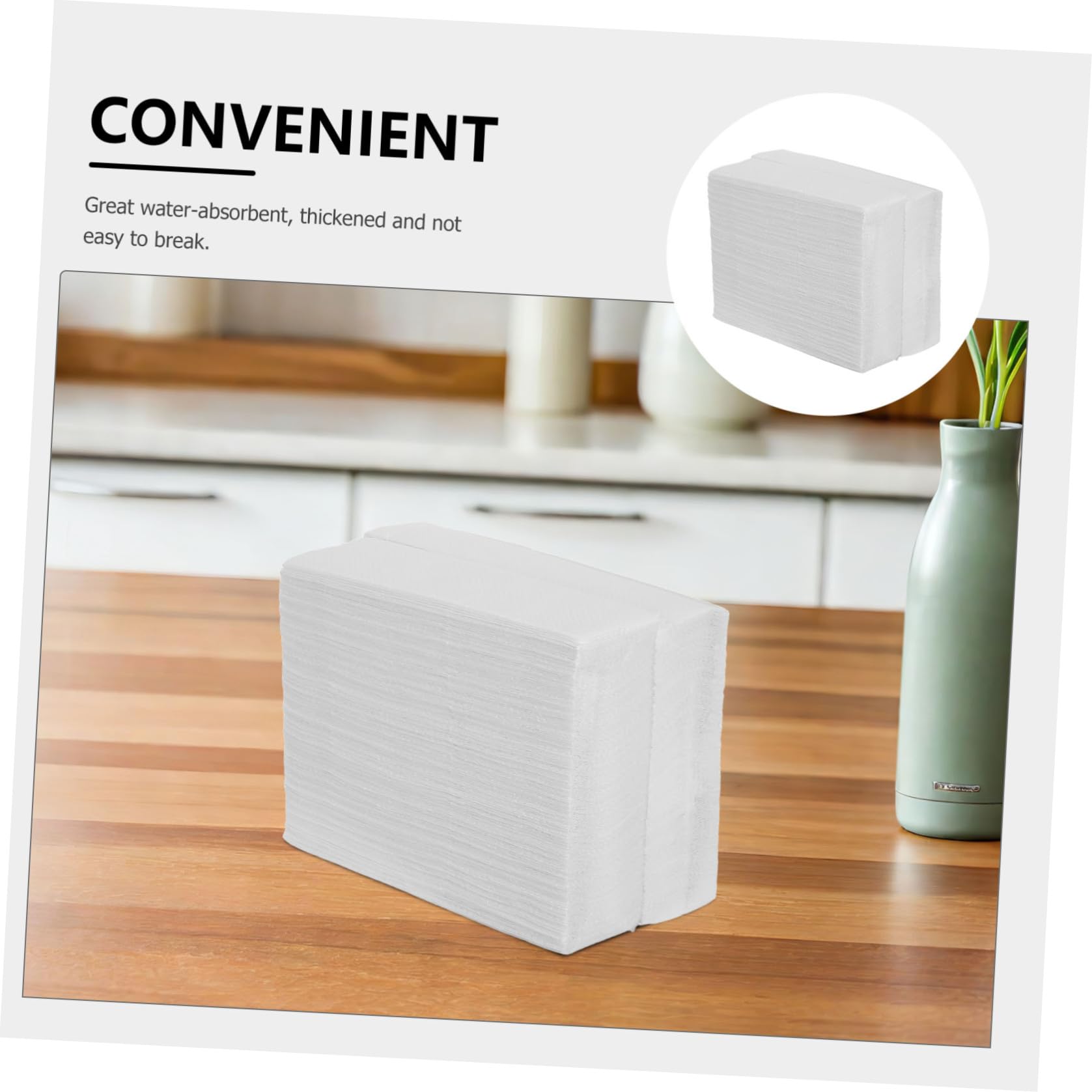 Tovagliolo di Carta Assorbente Rinforzato 400 Pezzi in Polpa | Bianco, Uso per Casa e Ristorante, Formato Asciugamani Carta, Carta Velina Bianca