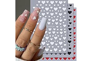 3D Nail Stickers Valentines Day Nail Art, Heart Nail Decals, Self Adhesive...